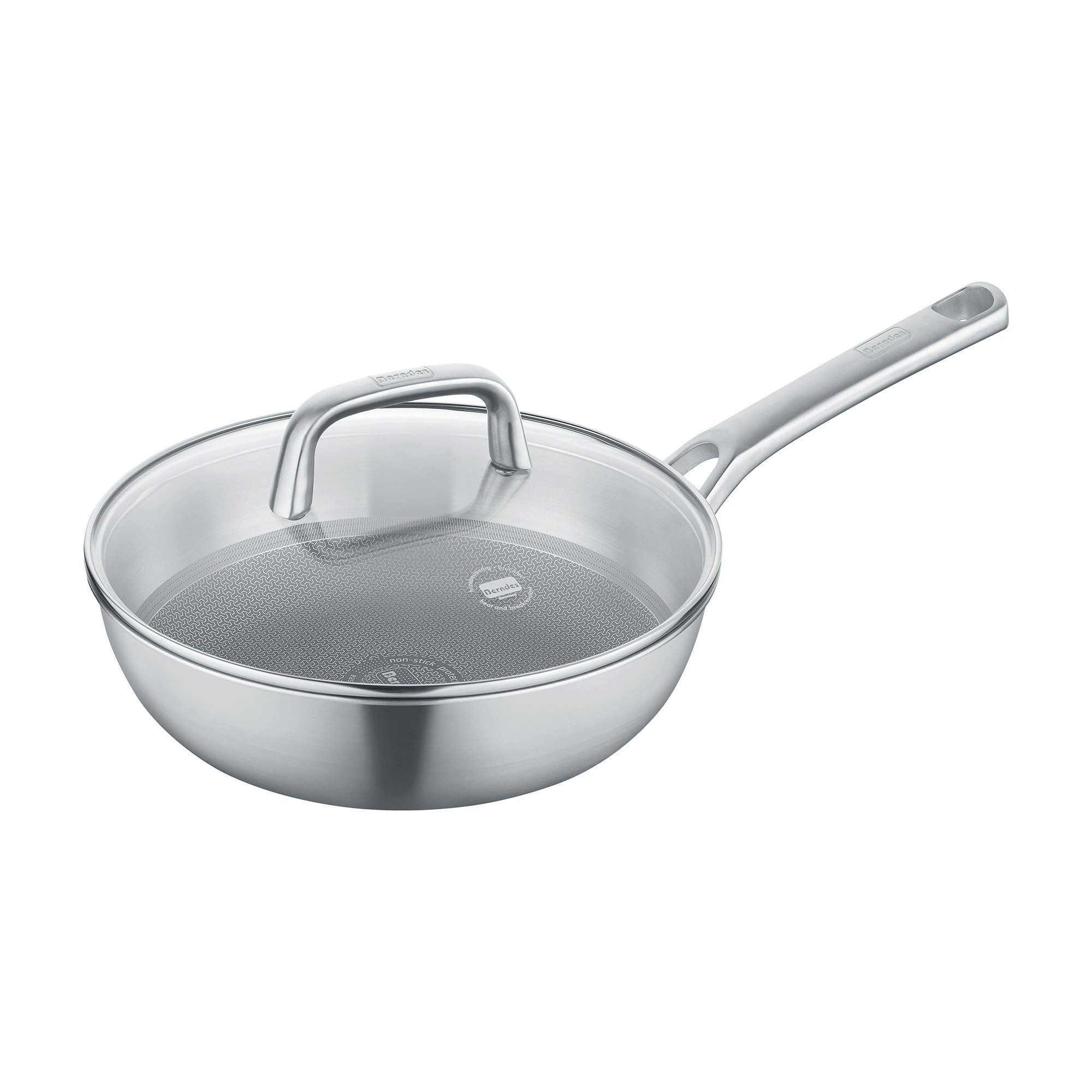 Berndes Wok mit Glasdeckel 26cm, poliert - Tricion Resist b.nature, 3-Schicht-Material