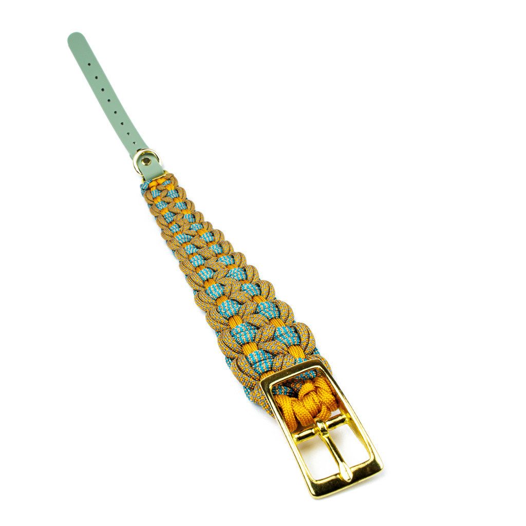Tierluxe Hunde-Halsband Welle, Paracord, Biothane, Handgemacht