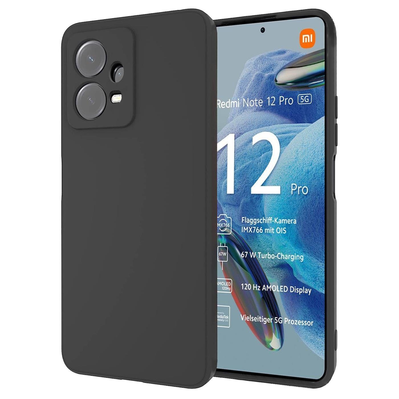CoolGadget Handyhülle Black Series Handy Hülle für Xiaomi Poco X5 Pro 5G 6,67 Zoll, Edle Silikon Schlicht Robust Schutzhülle für Poco X5 Pro 5G Hülle
