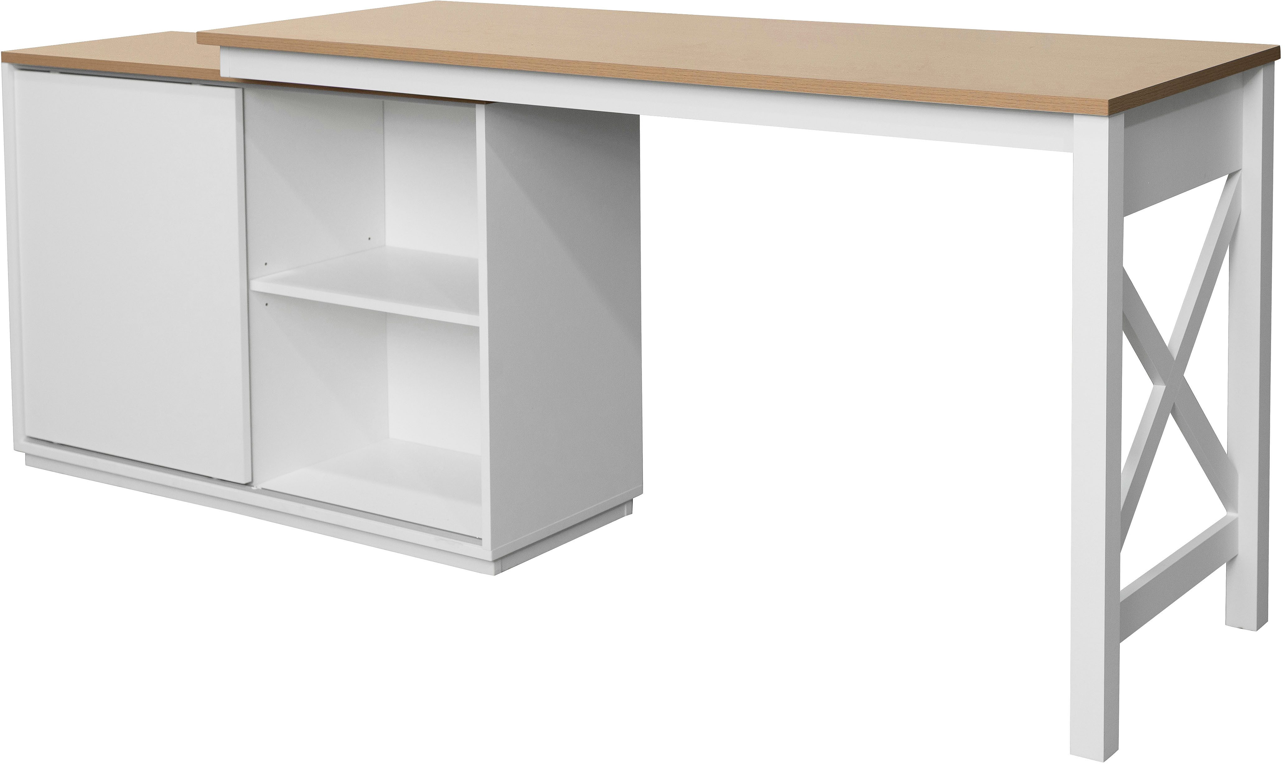 OTTO home Eckschreibtisch SILBA, mit Schiebetür, Breite: 140 cm, auch als S günstig online kaufen