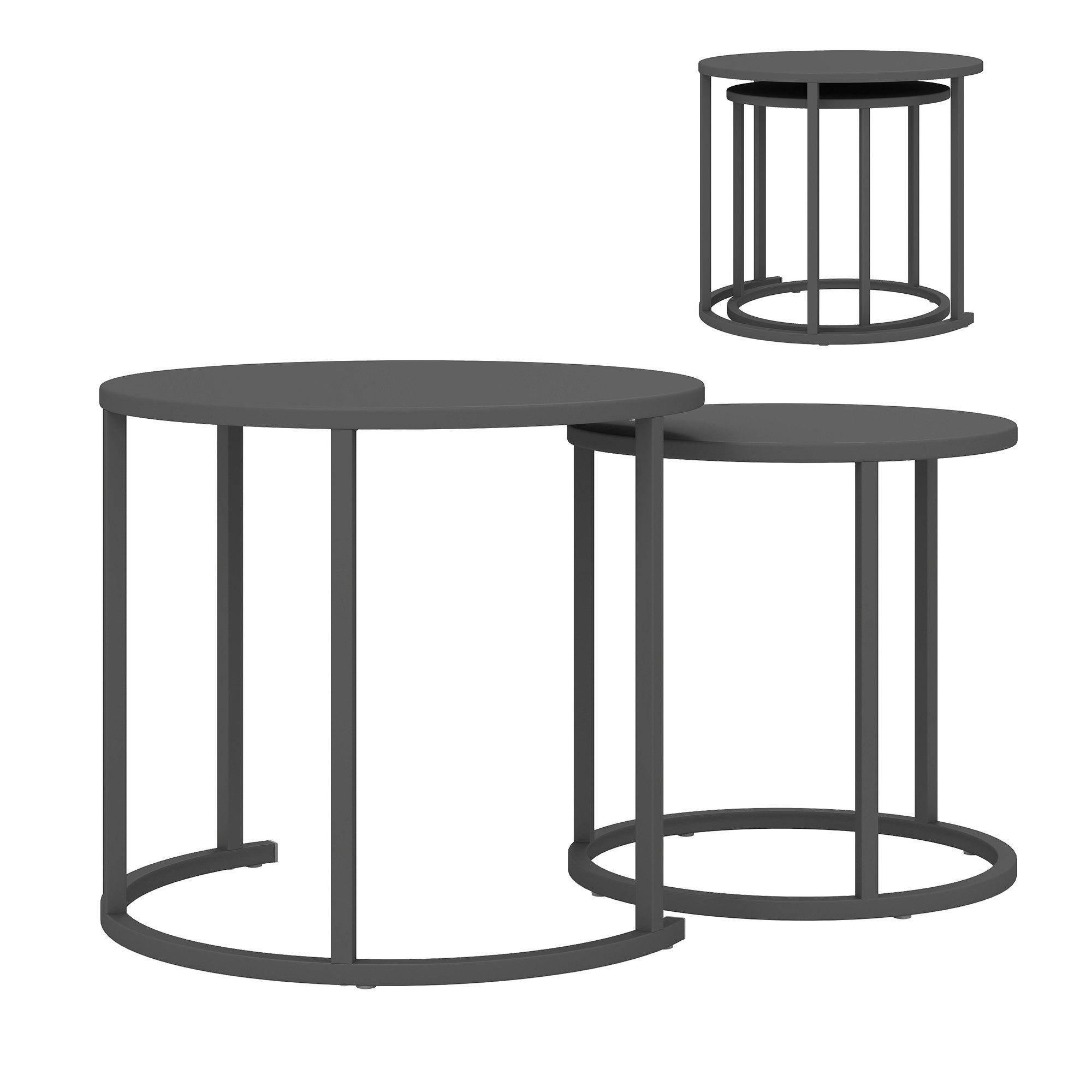Outsunny Gartentisch aus Stahl, platzsparend (2er günstig online kaufen