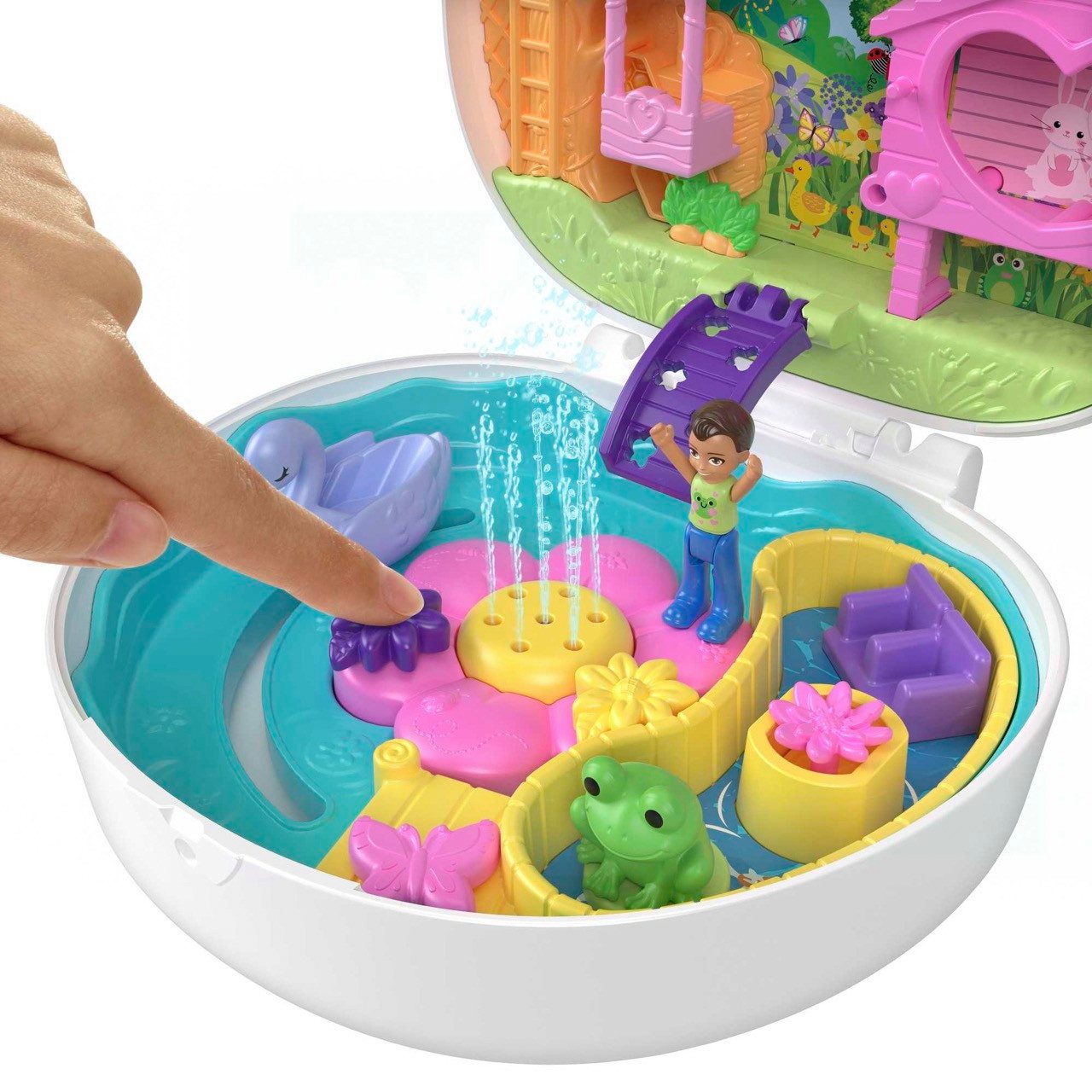 Mattel® Minipuppe Polly Pocket Blumen-Häschen Schatulle - Spielset mit 2 Puppen - HKV36 – Bild 3 von 5
