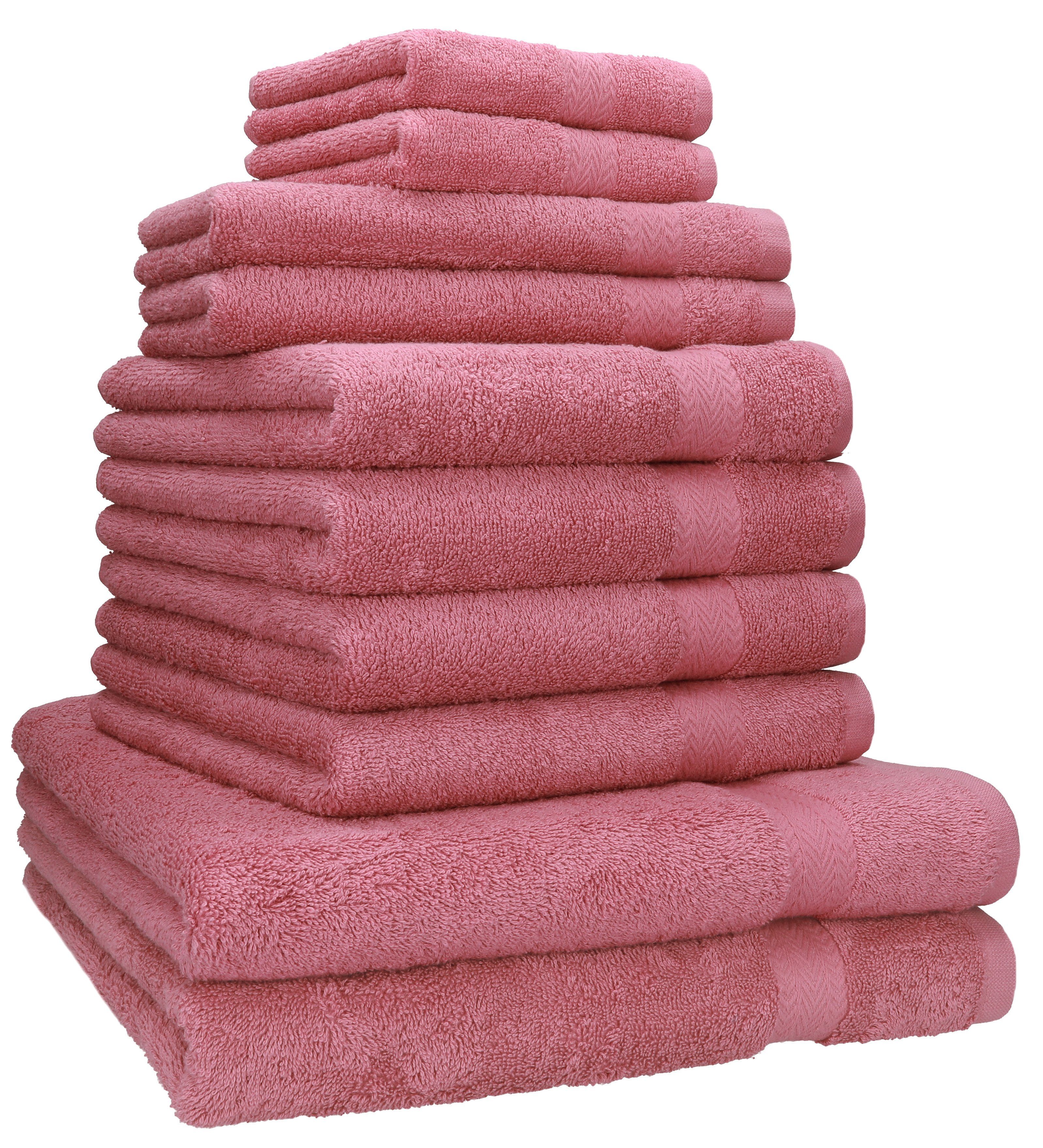 (10-tlg) Classic Baumwolle 100% Duschtücher Set Gästetücher altrosa Handtücher Handtuch 2 2 4 10-TLG. Baumwolle, Betz Seiftücher, 2 100% Handtuch-Set