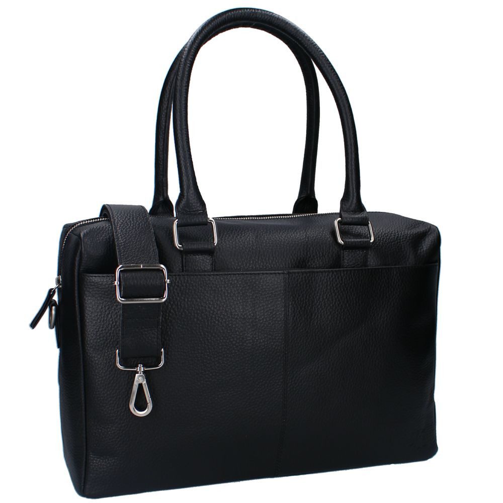 Vadobag Wickeltasche Schwarze Baby Wickeltasche mit Unterlage Echt Leder Schultertasche