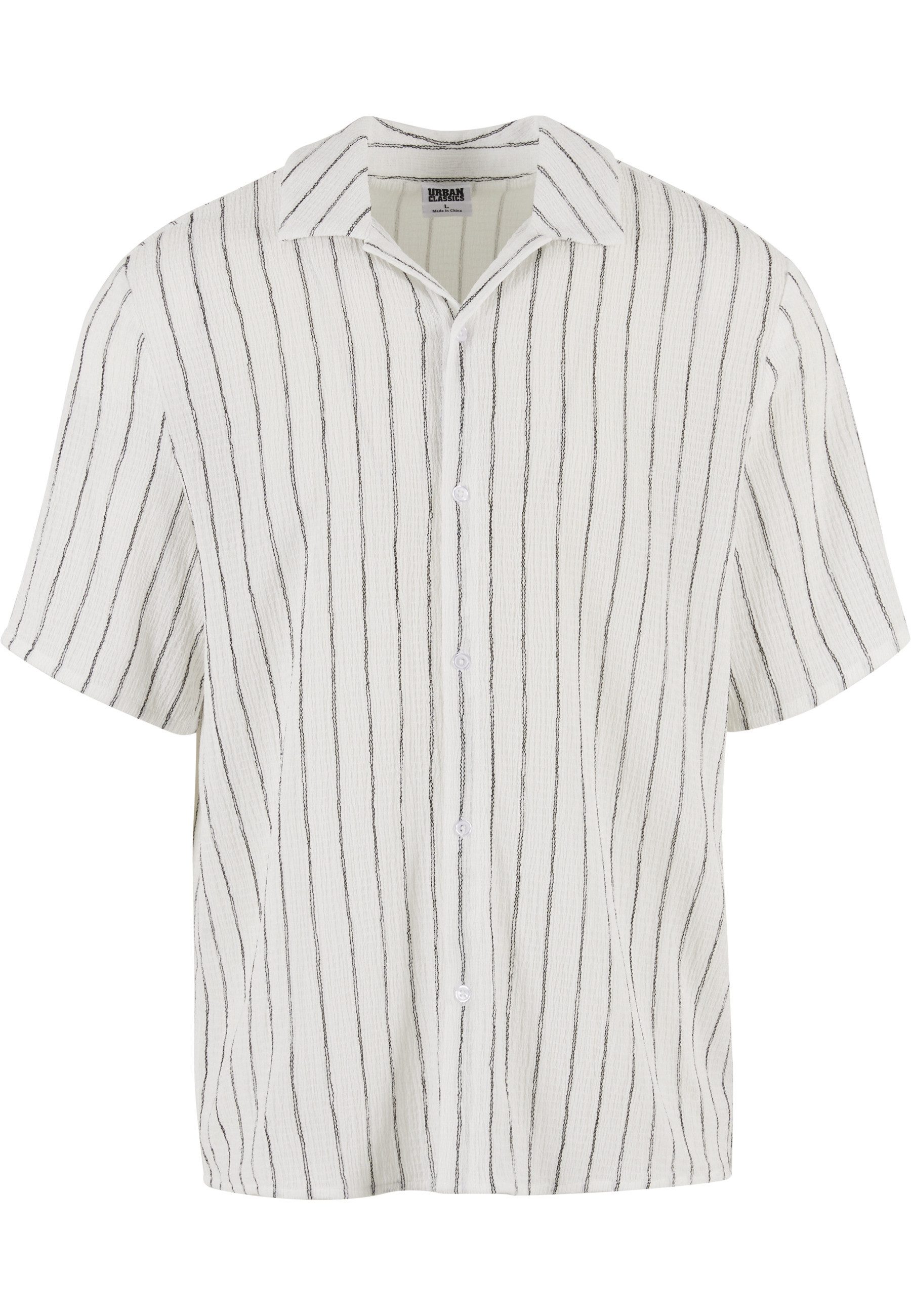 URBAN CLASSICS Langarmhemd Urban Classics Striped Crinkle Resort Shirt (1-tlg)