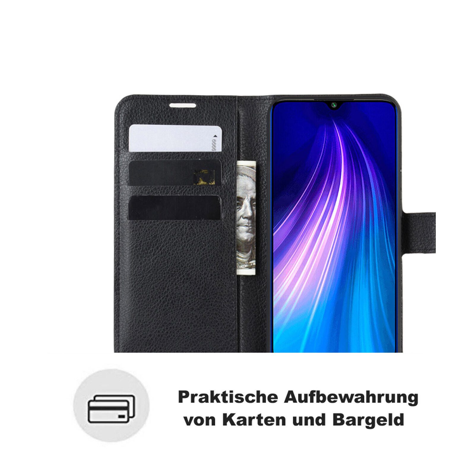 betterfon Handyhülle für alle Xiaomi Klapphülle Flip Case Wallet Case in, 3 Kartenfächer, Magnetverschluss & Standfunktion im Lederlook