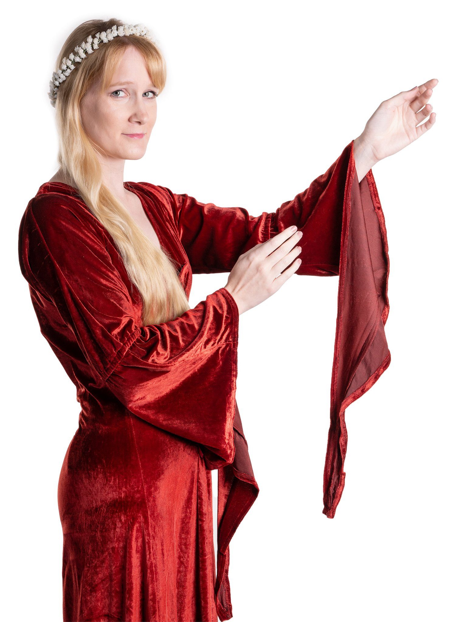 Metamorph Hexen-Kostüm Burgherrin Samtkleid rot, Hochwertige und authentische Mittelalterkleidung zu unschlagbar günst