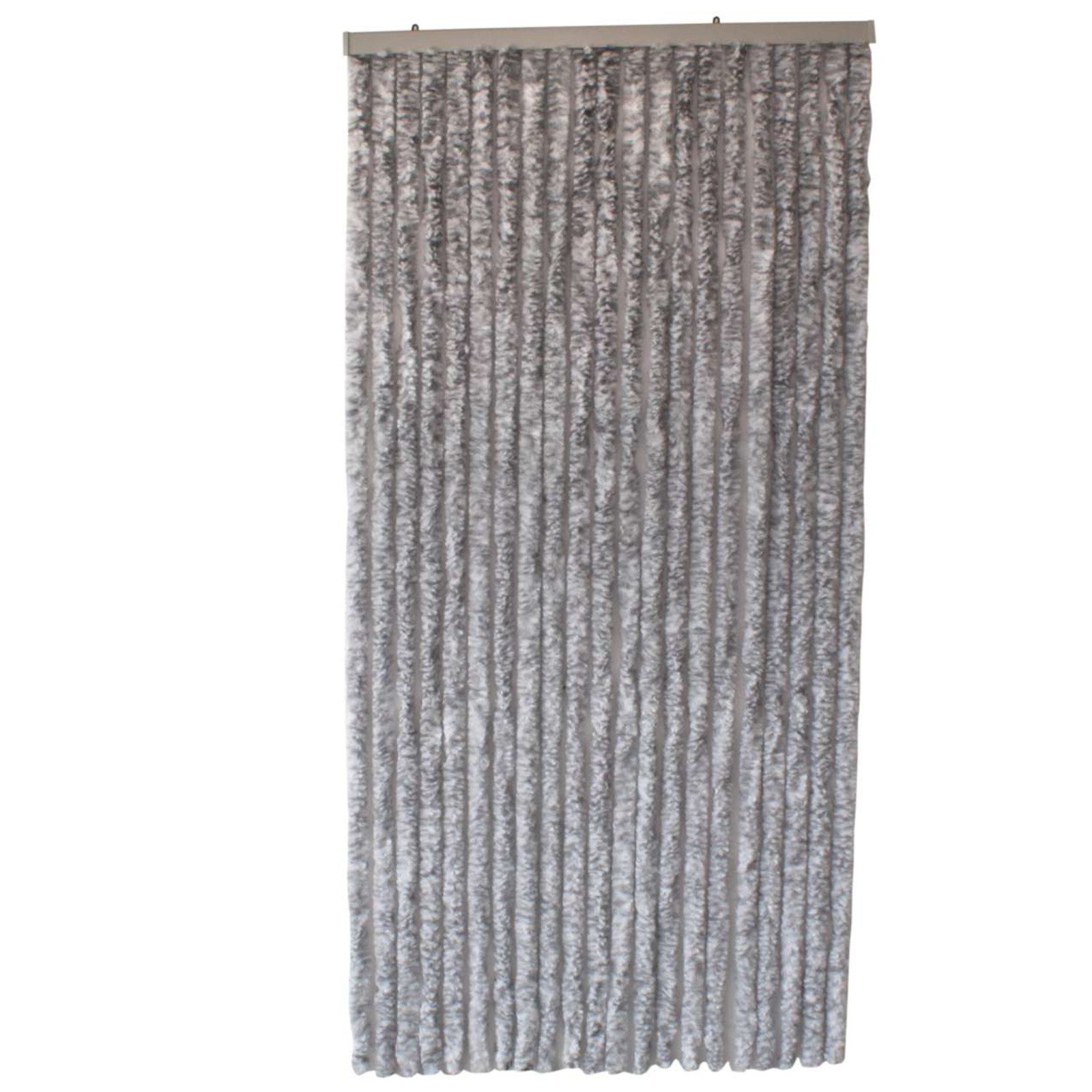 Expo Börse Türvorhang Vorhang Flauschvorhang Chenille 90x200 cm Insektenschutz grau/weiß, HxB 200x90
