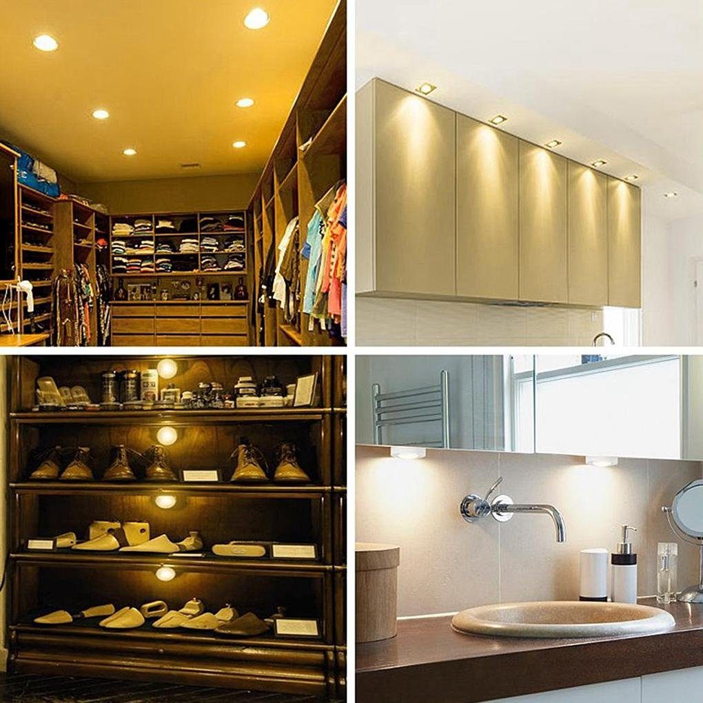 LETGOSPT LED Unterbauleuchte Küche Touch LED 4 tageslichtweiß, LED kabellose Nachtlicht LED-Nachtlichter, integriert, Stillen Batterien, Stück tragbare fest Tageslichtweiß, zum Lampe Nachttischlampe