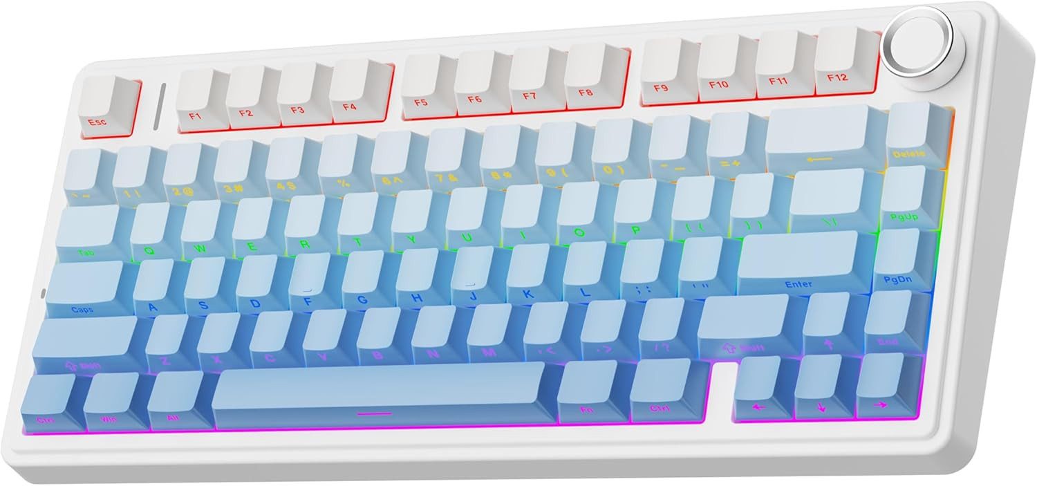 nsihing AULA F75 Mechanische Tastatur, 75%, Hot Swap, Knopf, RGB Gaming-Tastatur