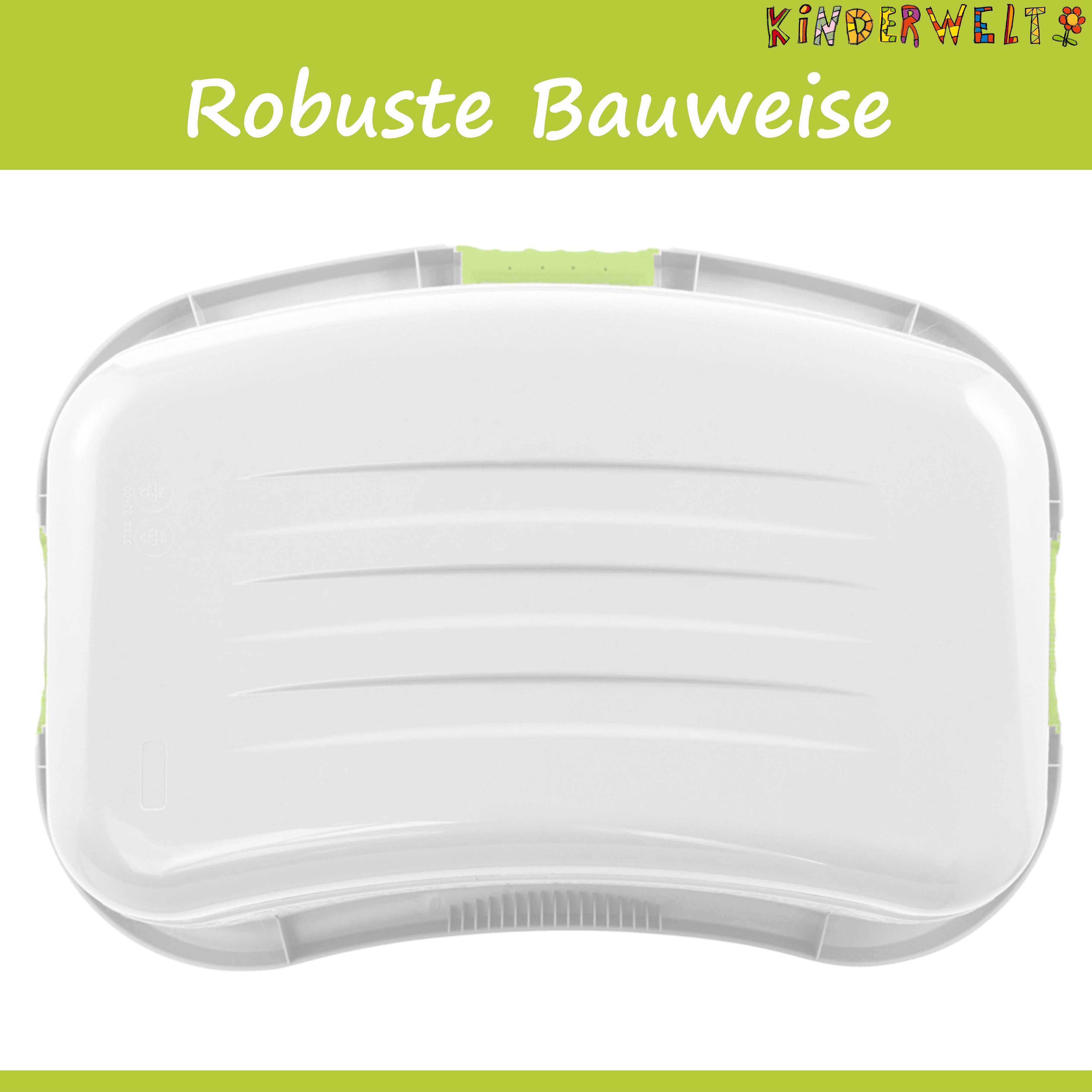 KiNDERWELT Wäschekorb Premium 50 L ergonomischer Form, Soft-Touch-Griffe, an den Körper angepasste Nierenform