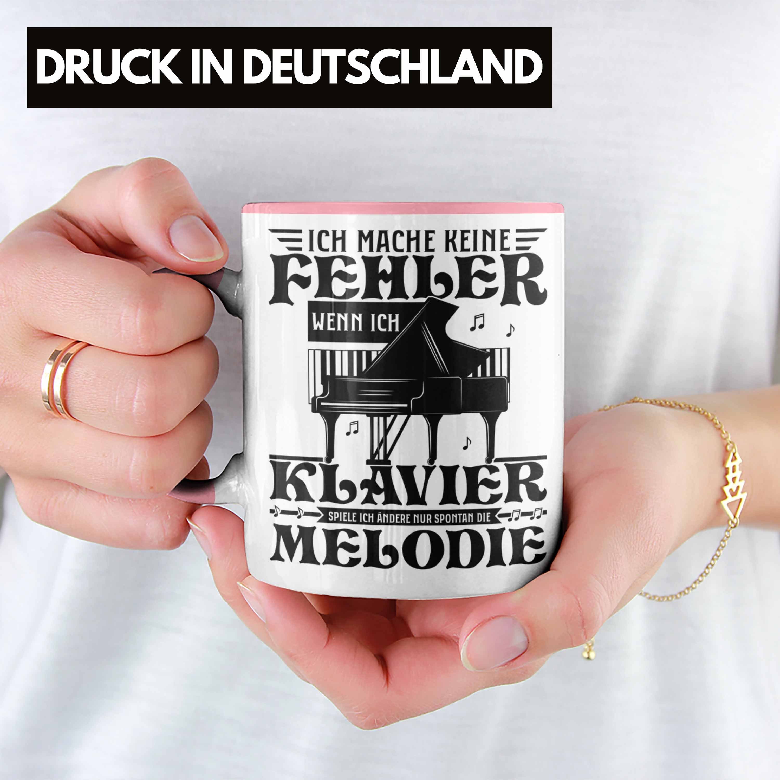 Rosa Geschenk Tasse Klavier Klavier-Spieler Kaffee-Becher Flüg Tasse Geschenkidee Trendation