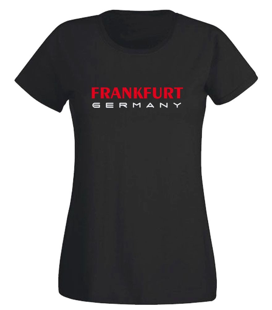 G-graphics T-Shirt Frankfurt Germany Slim-fit Damen T-Shirt mit einem Motiv für den echten Fan