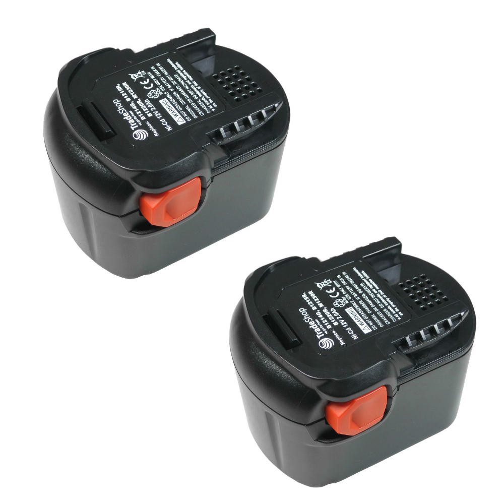 Trade-Shop 2x Akku passen für AEG BSS12RW GBSAA12V M1230R B1214G B1215R B1220R Akku Ni-MH 2000 mAh (12 V)
