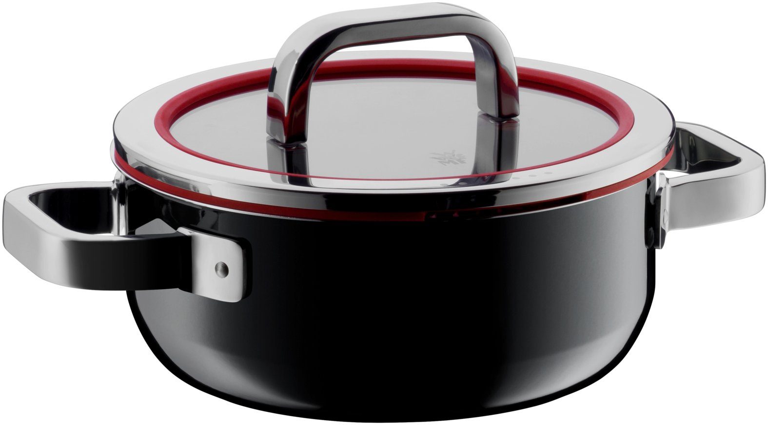 WMF Bratentopf Fusiontec Functional Bratentopf mit Glasdeckel, 20 cm, Black, Fusiontec (20 cm (Volumen 2,4l, Höhe 14 cm), 1-tlg., optimal für Herdplatten mit Ø 18 cm), Made in Germany, backofengeeignet, wärmereduzierende Griffe