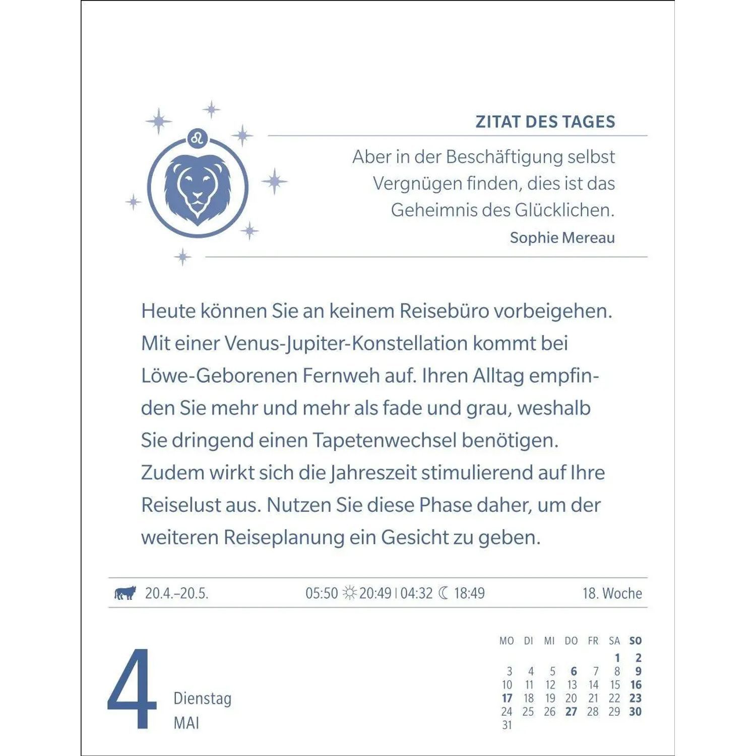 Harenberg Kalender Verlag Abreißkalender Löwe Sternzeichenkalender 2027 - Tagesabreißkalender - Ihr Horoskop...