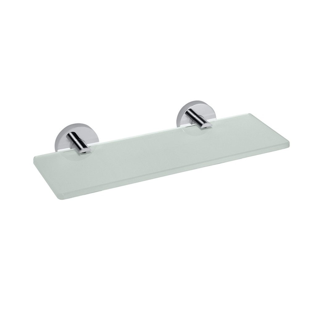 BRILLANTBAD® Duschablage BOMEGA Glasablage Messing Chrom poliert Milchglas Bad Küche >> Bohren