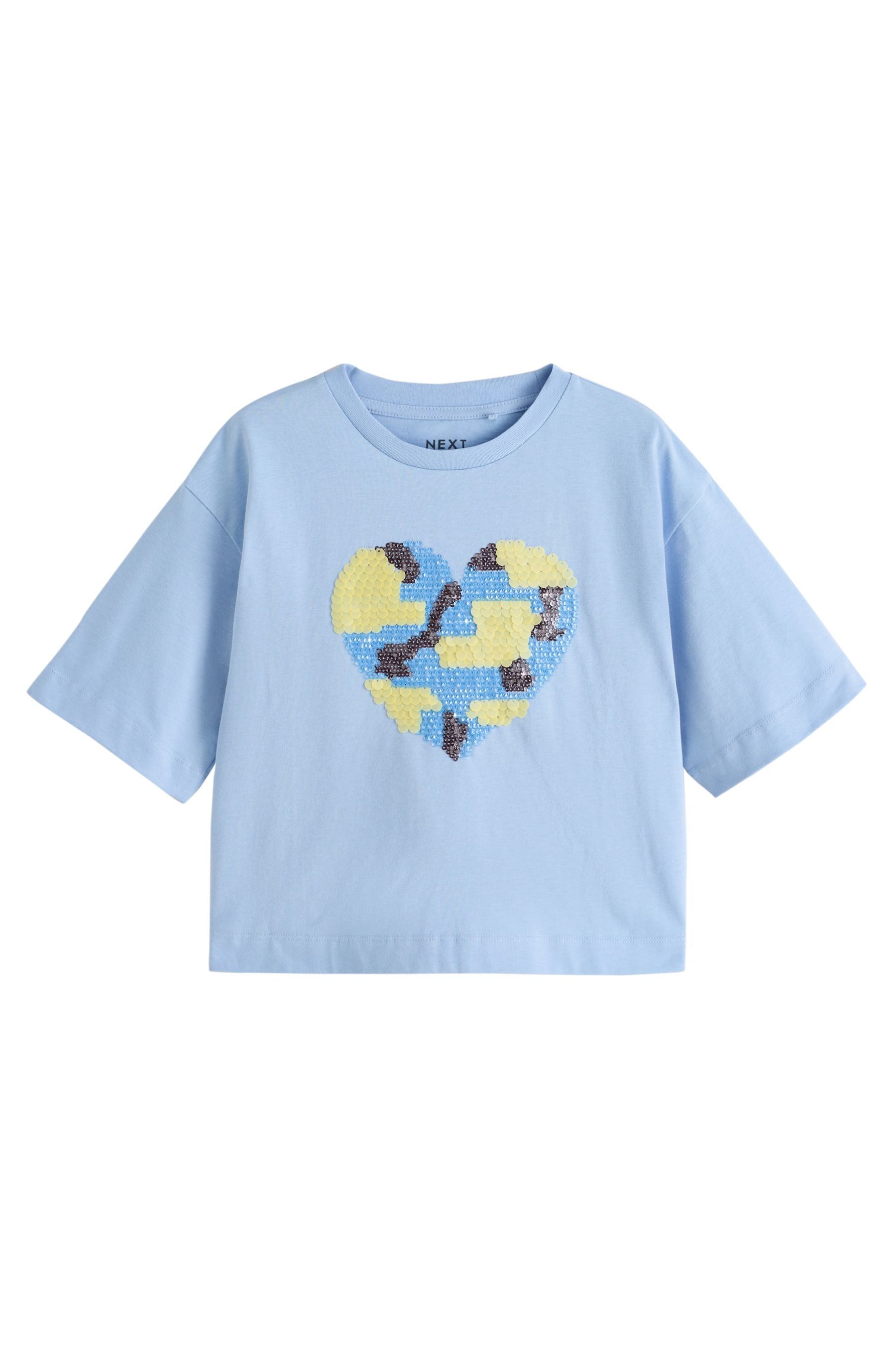 Paillettenshirt T-Shirt mit Paillettenherz