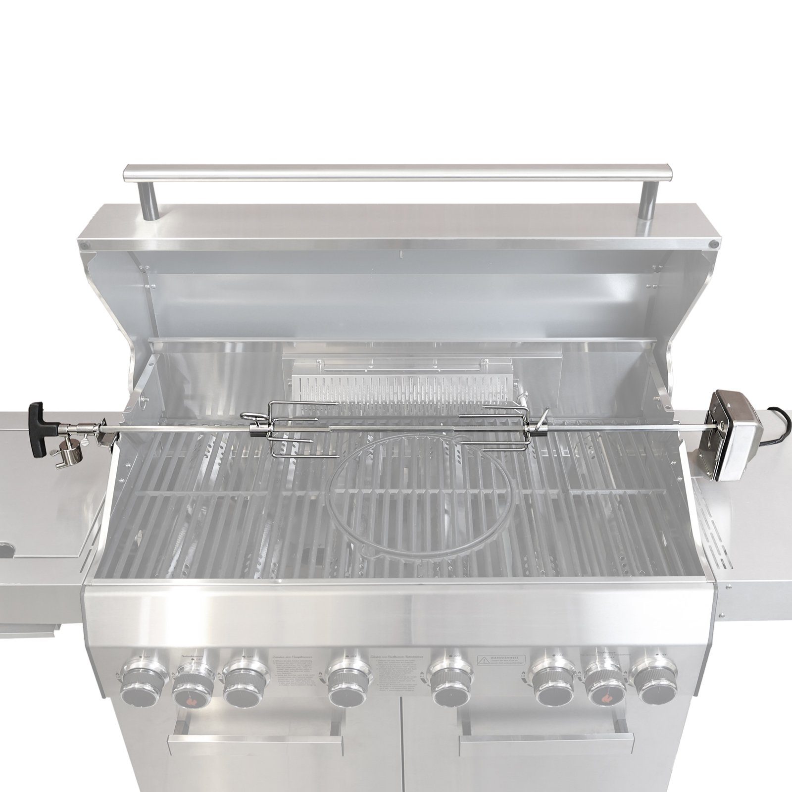 TAINO Drehspieß (Set), für Gasgrill, Universalspieß, Grillspieß, mit Motor, Edelstahl