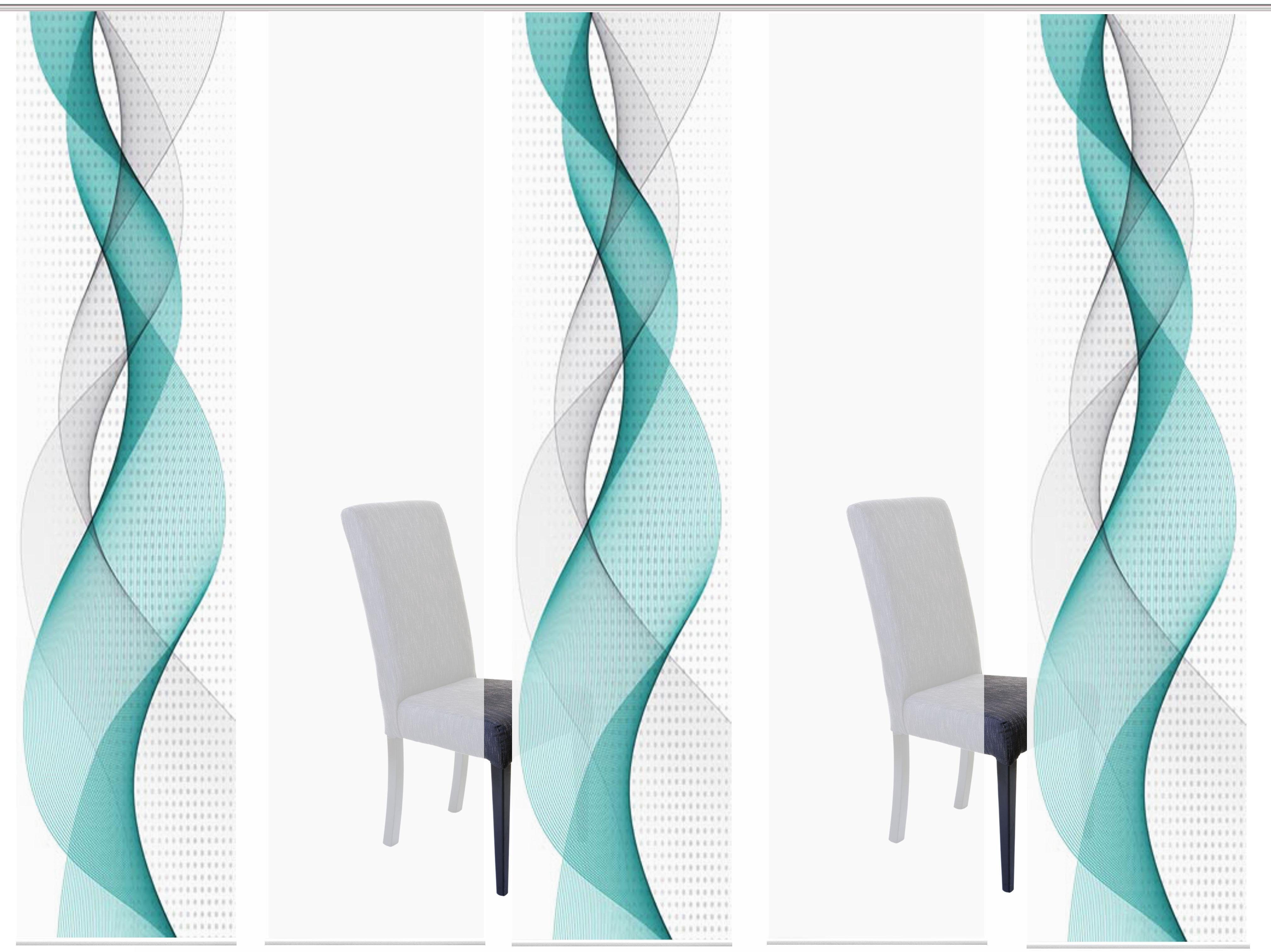 HOME WOHNIDEEN Schiebegardine OPALIA 5ER SET (5 St), Paneelwagen, halbtransparent, Microfaser, HxB: 245x60