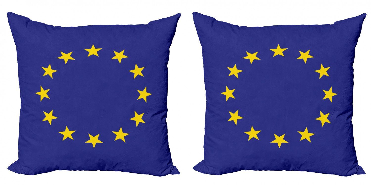 Union Einfache Modern Digitaldruck, (2 Kissenbezüge Accent Stück), Europäische Doppelseitiger Europa Flag Abakuhaus