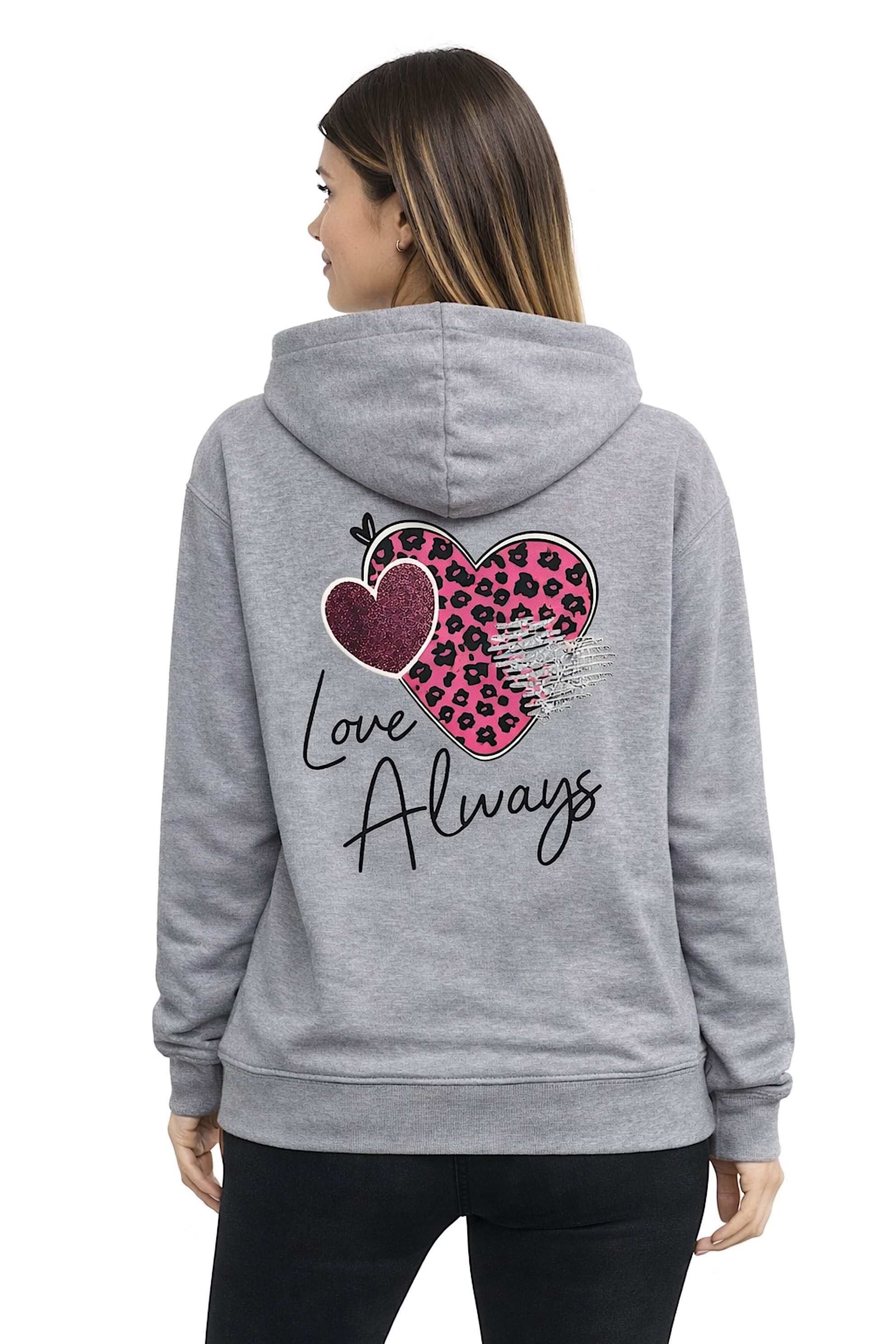Worldclassca Hoodie Worldclassca Oversized Hoodie "LOVE ALWAYS" Kapuzenpullover Sweatshirt Neue Kollektion - Stilvolle und gemütliche Casual Mode für Damen