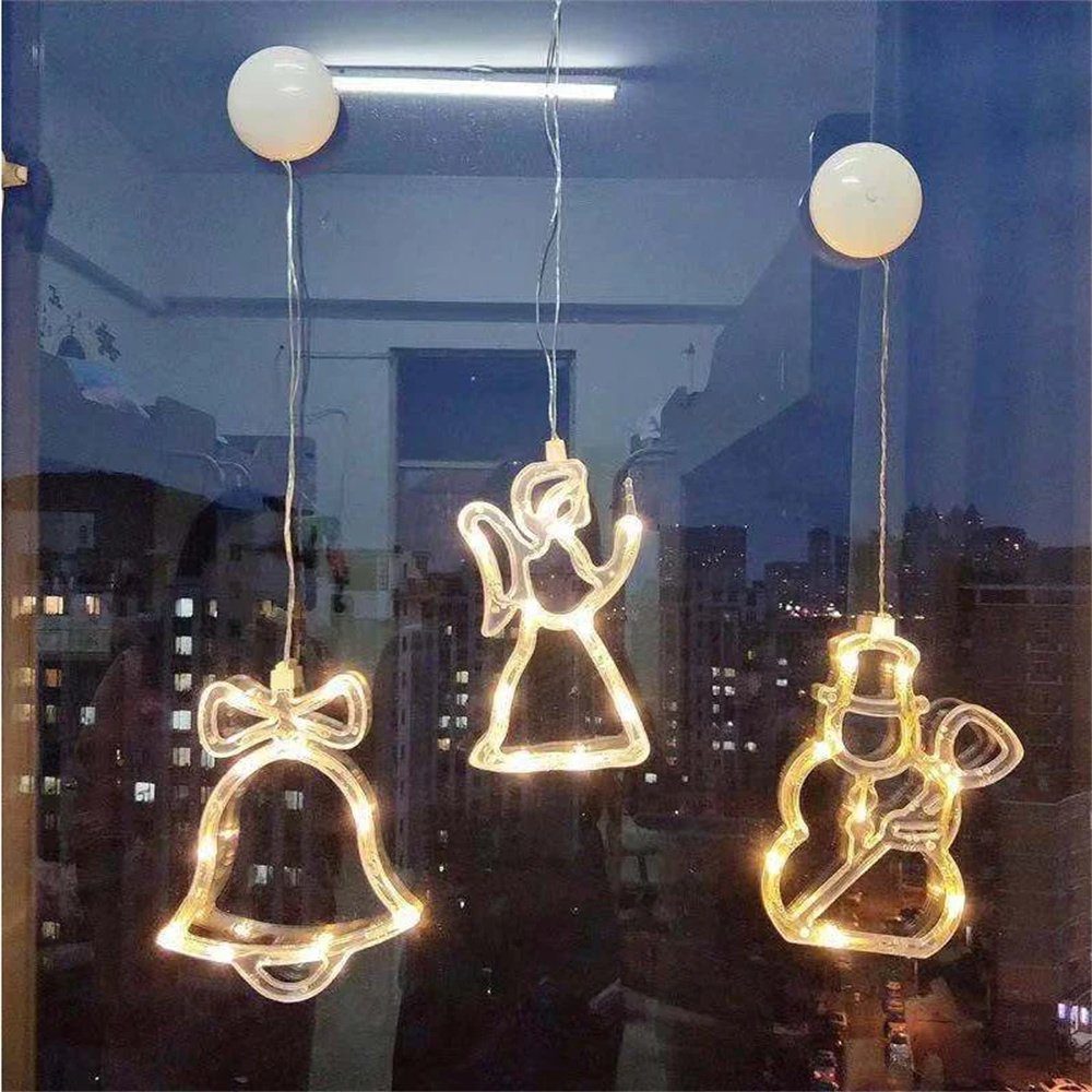Deko Fenster Sauger LED-Lichterkette Mond LED Weihnachtsdeko Fensterlicht DAYUT mit Weihnachten