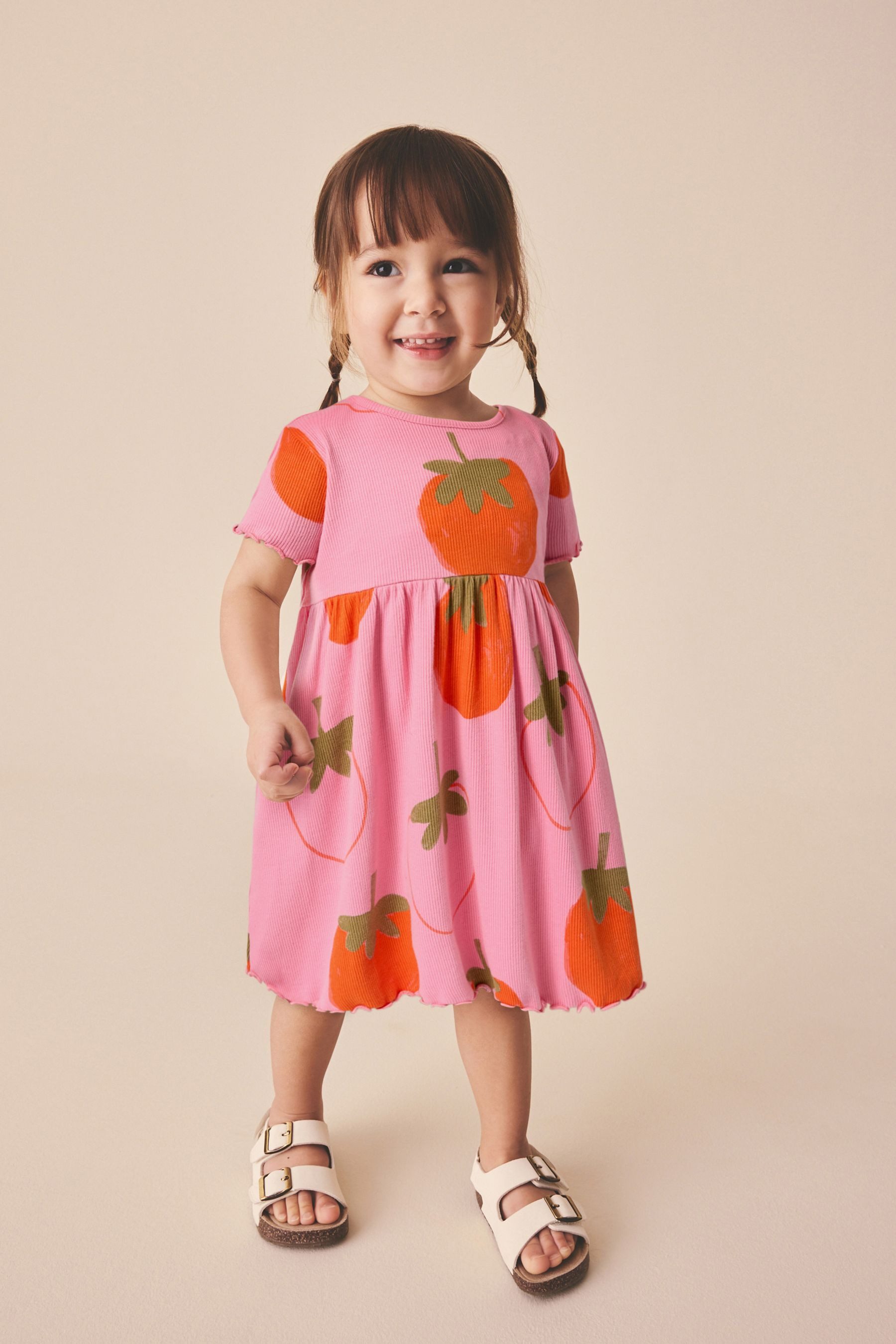 Next Jerseykleid Geripptes Kurzarmkleid (1-tlg)