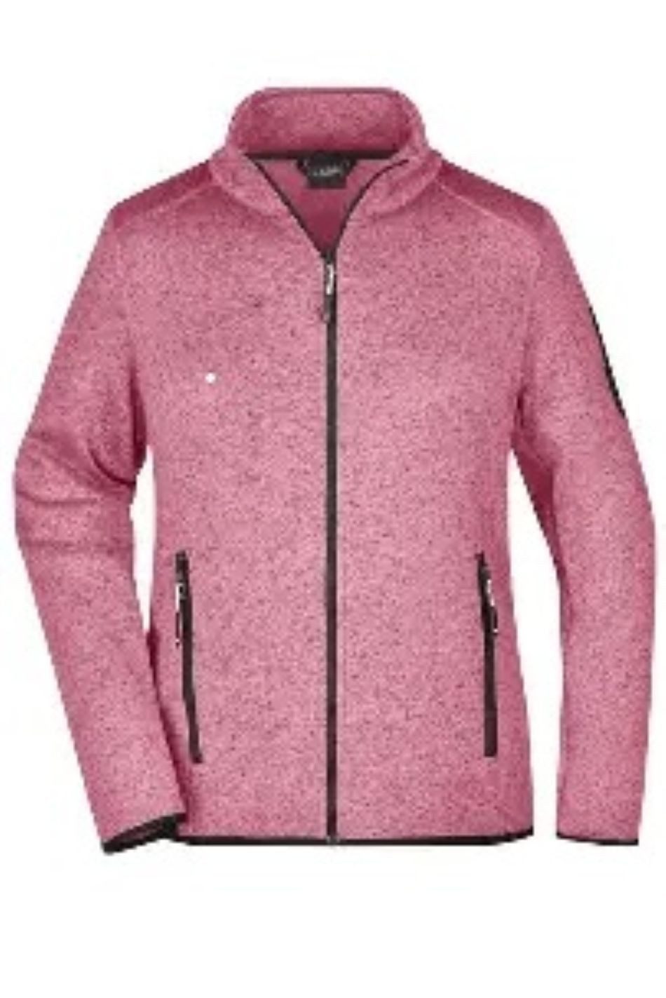 James & Nicholson Strickfleecejacke Taillierte Damen Jacke aus Strickfleece mit Stehkragen JN761 Fleece-Oberfläche gepaart mit einer kernigen Strickung