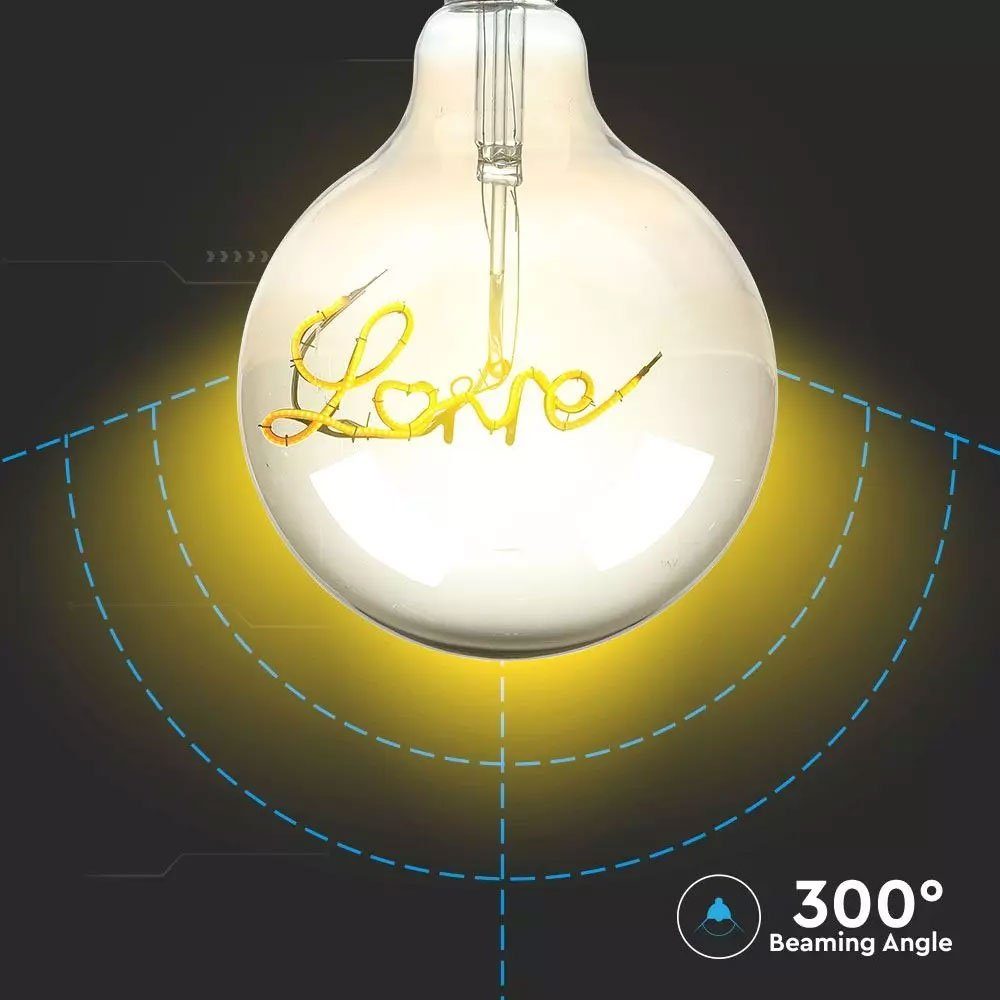etc-shop groß Vintage Schriftzug LED-Leuchtmittel, E27 Glühfadenlampe, Love LED Love Glühbirne