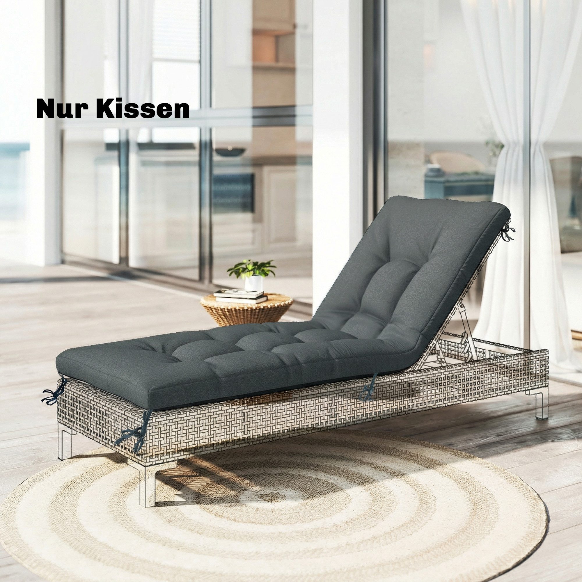 Sitzkissen Abnehmbar Palettenpolster Outdoor Kissen mit Befestigungsbändern