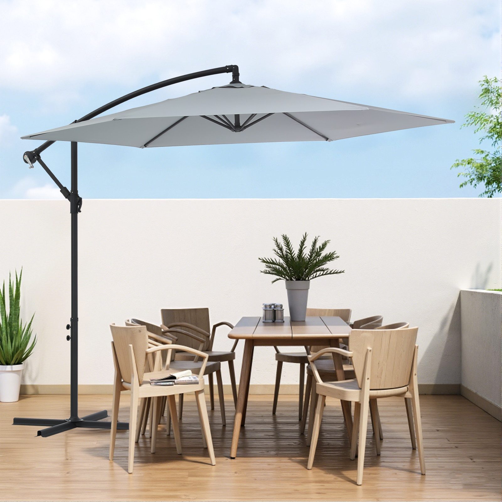 oyajia Sonnenschirm 3M Großer Runder Gartenschirm günstig online kaufen