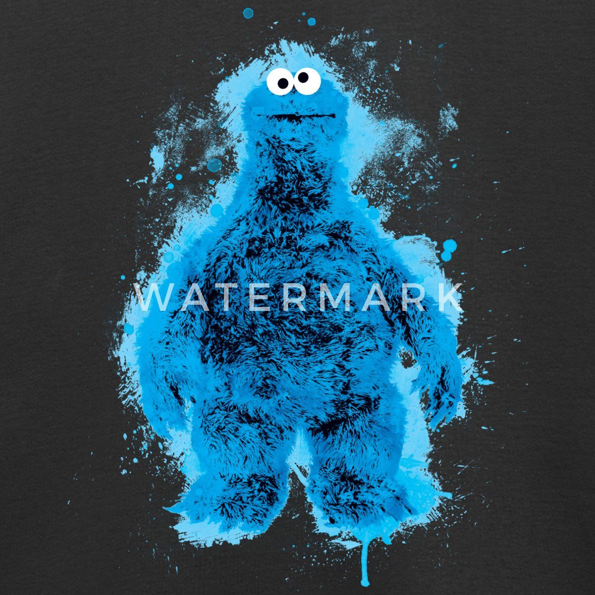 Spreadshirt Sweatshirt Sesamstraße Krümelmonster Farbspritzer REGULAR FIT Kinder/Teenager Pre (1-tlg)