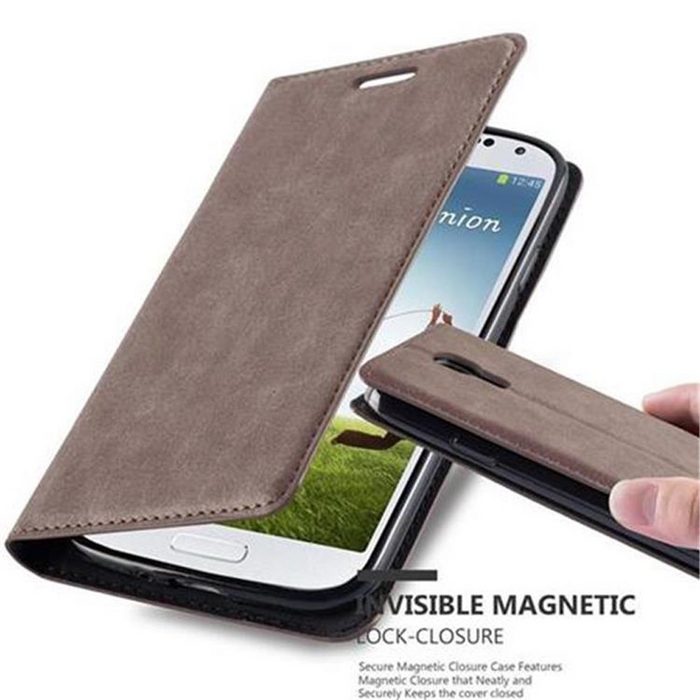 Cadorabo Handyhülle Book Invis. Magnet Samsung Galaxy S4 Klappbare Handy Schutzhülle - Hülle - mit Standfunktion und Kartenfach