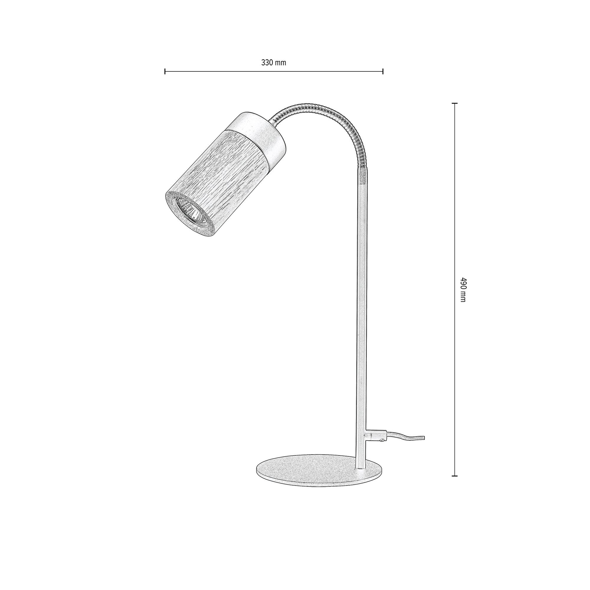 LED-Leuchtmittel Arm, wechselbar, Tischleuchte und edles Warmweiß, ANNICK, inkl., BRITOP Flexibeler LIGHTING LED Eichenholz Metall