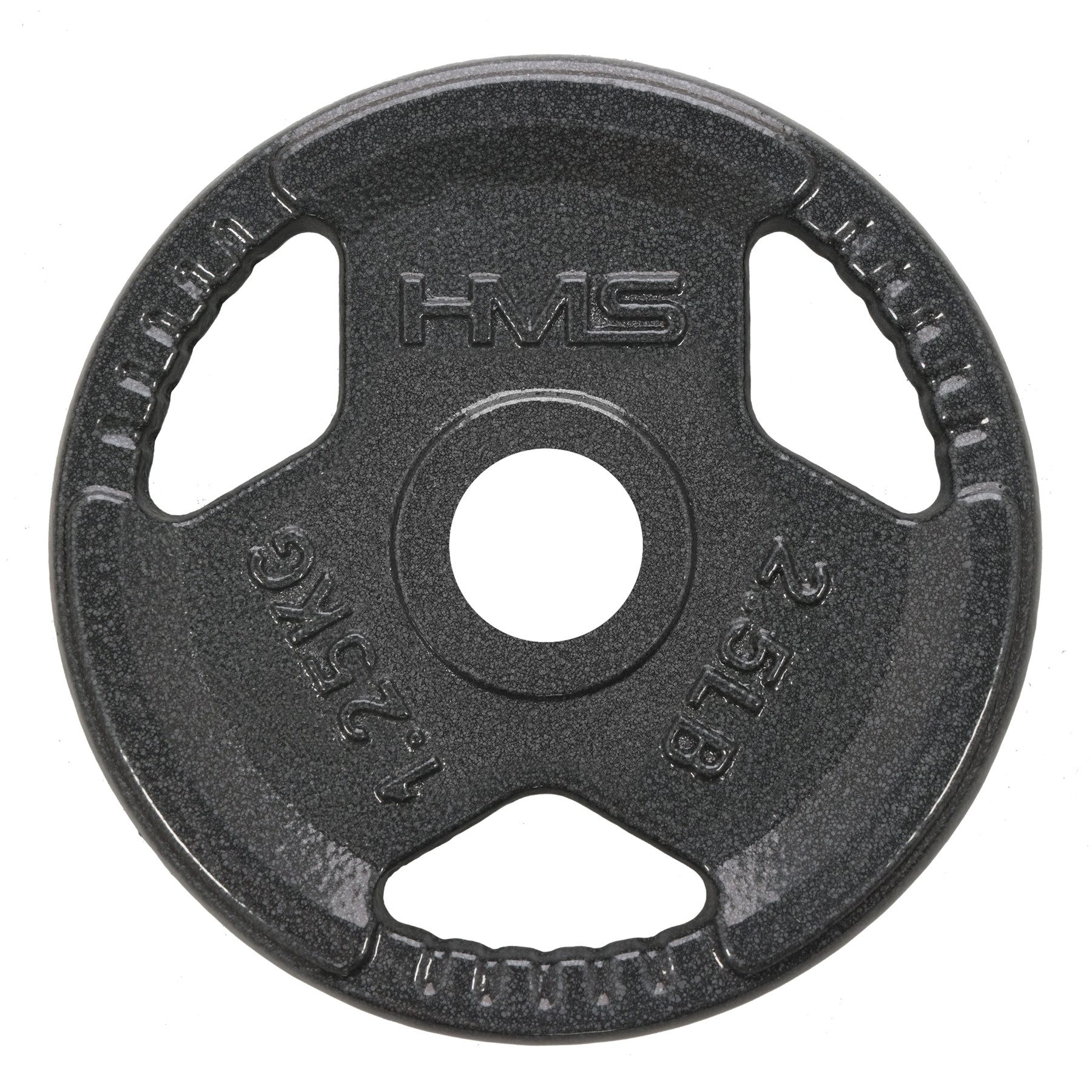HMS Hantelscheibe Gewichtsscheibe Griffscheibe Krafttraining, 2.0 kg, (Spar-Set, 1-tlg., 165 x 17 mm griffig), Gusseisen, 3 Grifföffnungen, 31-mm-Bohrung
