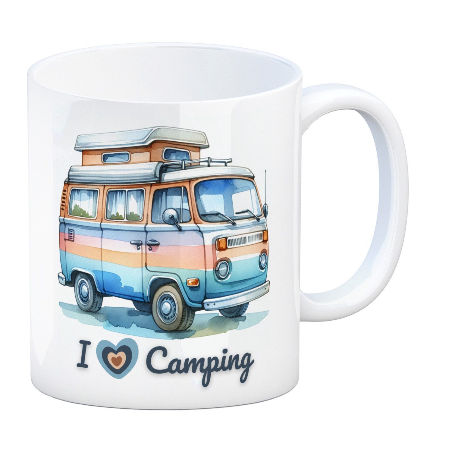 speecheese Tasse Campervan Kaffeebecher mit Spruch I love Camping