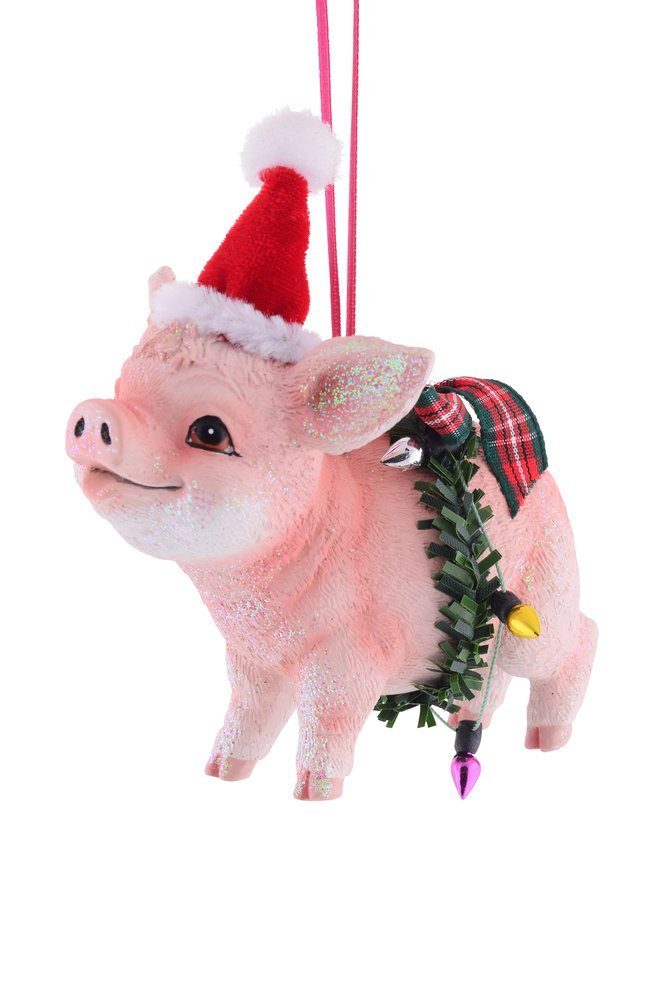 Giftcompany Christbaumschmuck Hänger Schwein mit Weihnachtsmütze