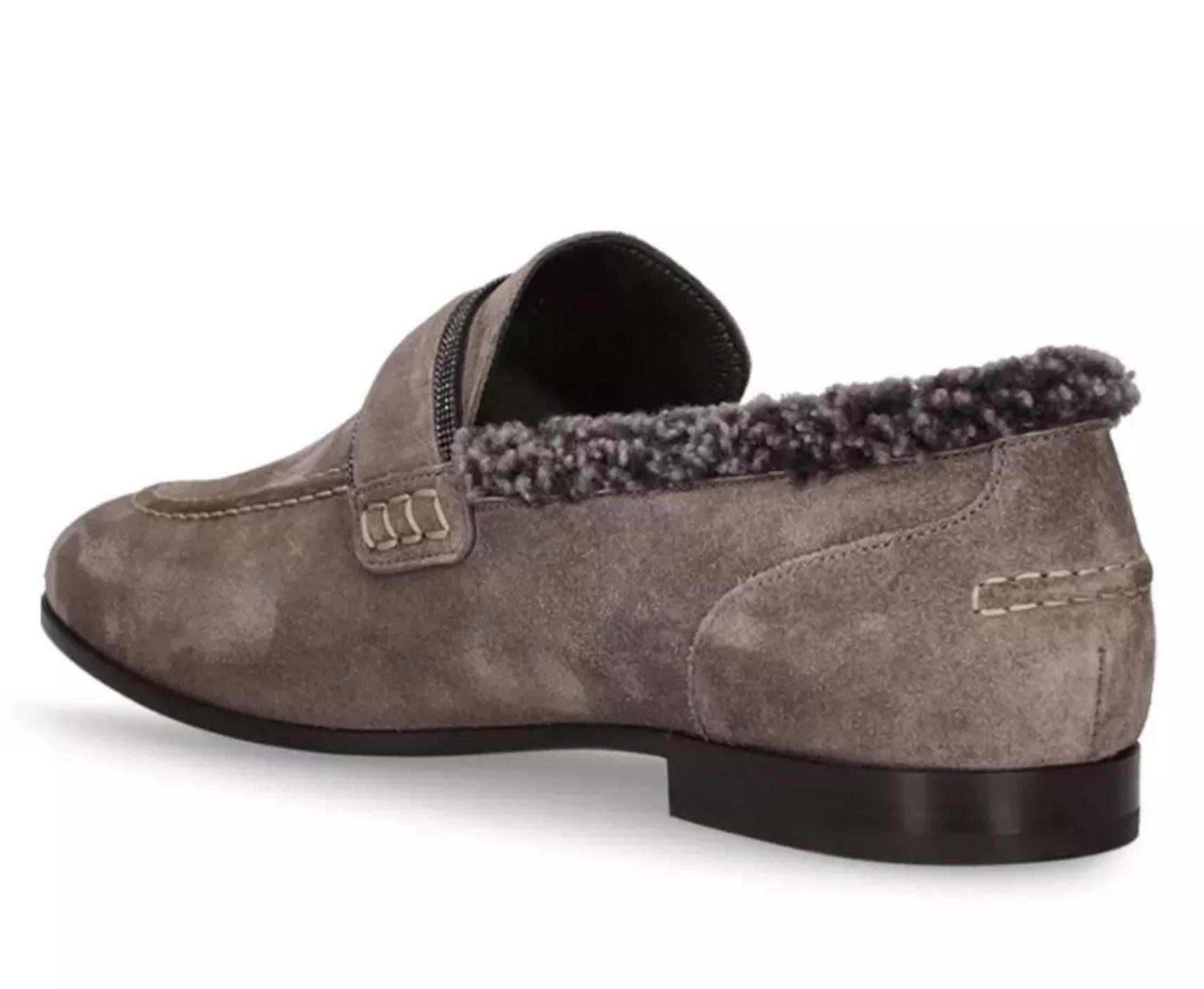 BRUNELLO CUCINELLI Wildleder Slippers Mokassins Loafer 100% Kalbsleder, ang günstig online kaufen