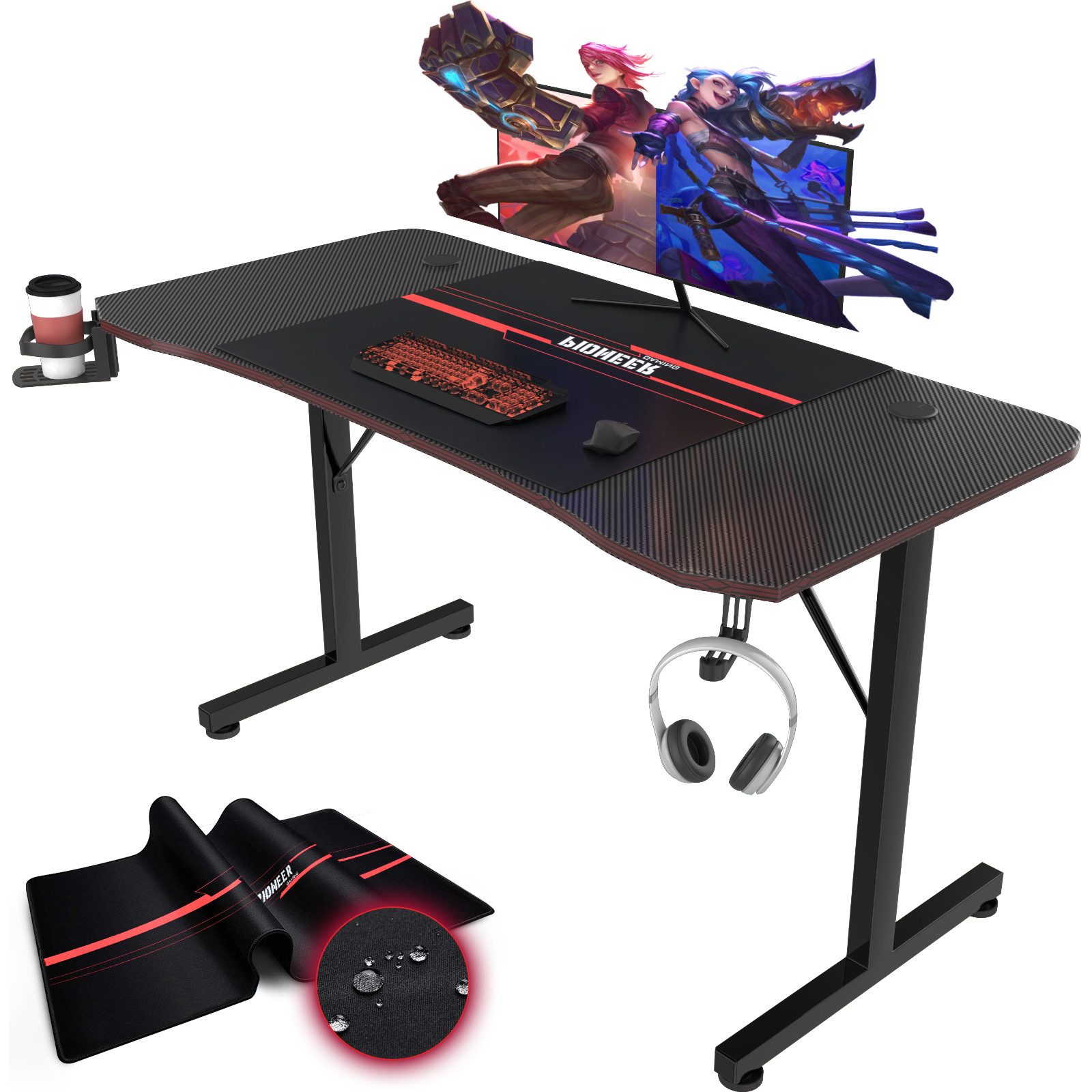 HOMALL Gamingtisch 140/160/180CM Schreibtisch,Computertisch,Gaiming Tisch günstig online kaufen
