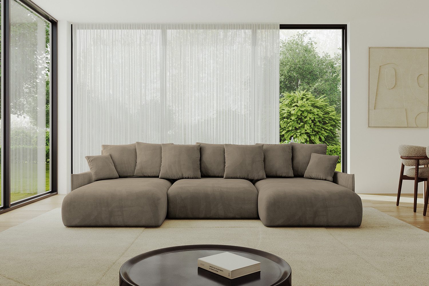 ALTDECOR Wohnlandschaft ONESK-U-v1, Couch mit Schlaffunktion, Wohnzimmer - Ecksofa, Corner Sofa Bett Eckcouch Couch U-Form Schlafcouch Ausziehbar