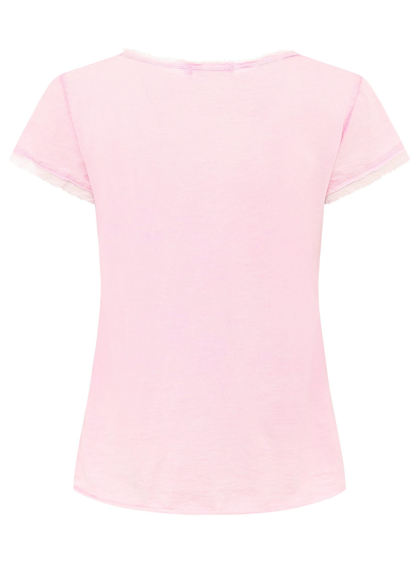 Zwillingsherz T-Shirt "Positive Mind" Fransen, V-Ausschnitt – Bild 2 von 2