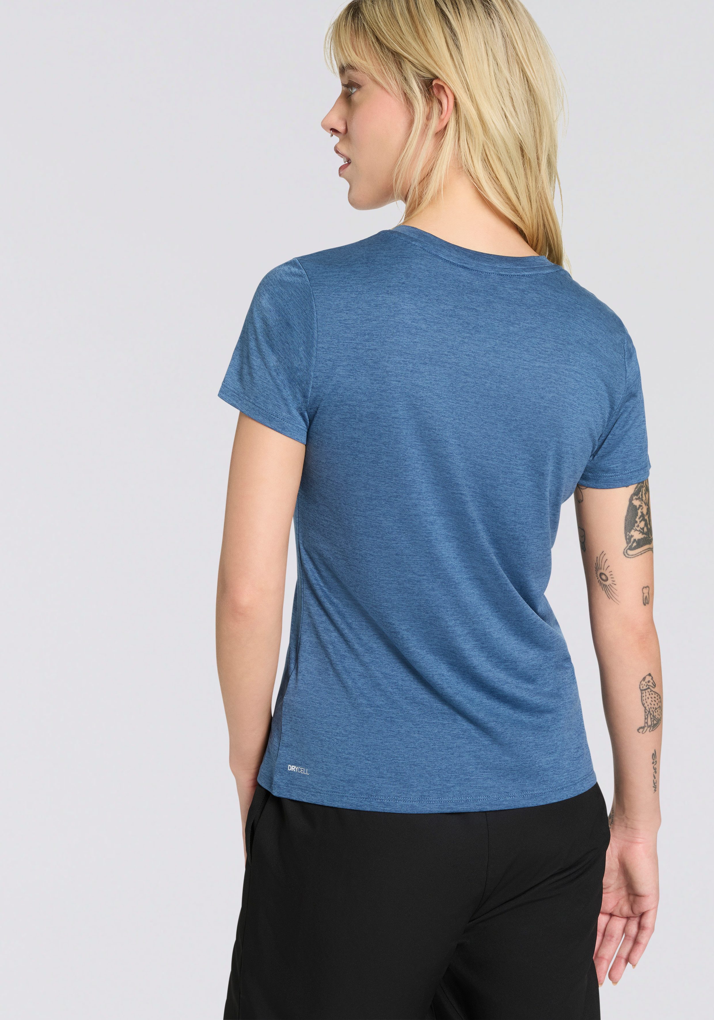 PUMA Trainingsshirt W TAD ESSENTIAL HEATHER LOGO TEE Kurzarm, sportliches T-Shirt, für sportliche Aktivitäten