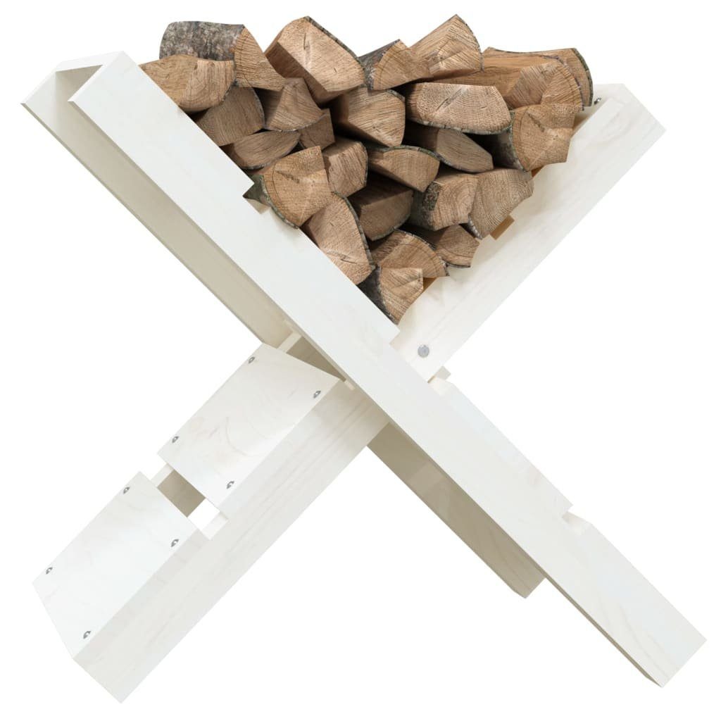 vidaXL Kaminholzregal Kaminholzregal Brennholzregal Kaminholzlager Holzlager Weiß 47x39,5x48, BxTxH:47x39x48 cm
