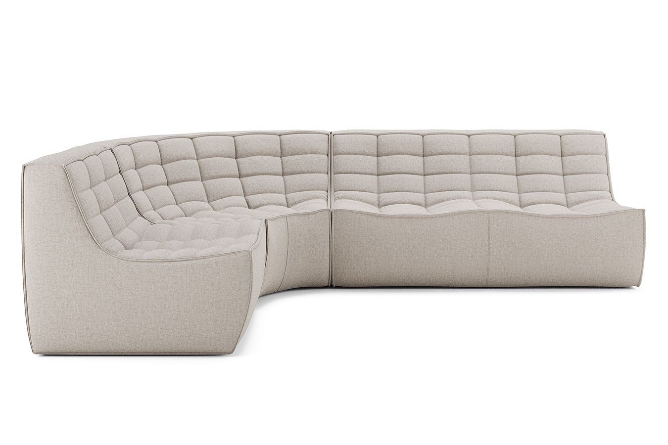 Ethnicraft Big-Sofa Sofakombination N701 Eco Stoff beige