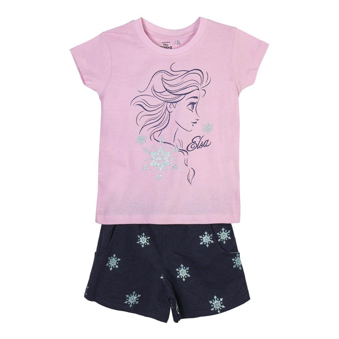 Disney Frozen T-Shirt & Shorts Elsa (2-tlg) Mädchen Sommeroutfit Gr. 98 - 128 cm