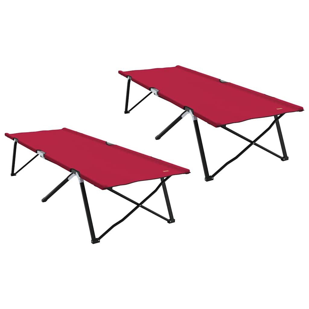 Bett Klapp Schlafbett fürs Camping 2 pcs Rot 206 x 76 x 74 cm
