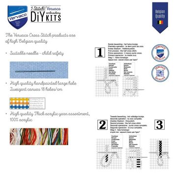 Vervaco Kreativset Kreuzstichkissenpackung Delphin, (Set, Vervaco embroidery Kit), Made in Europe