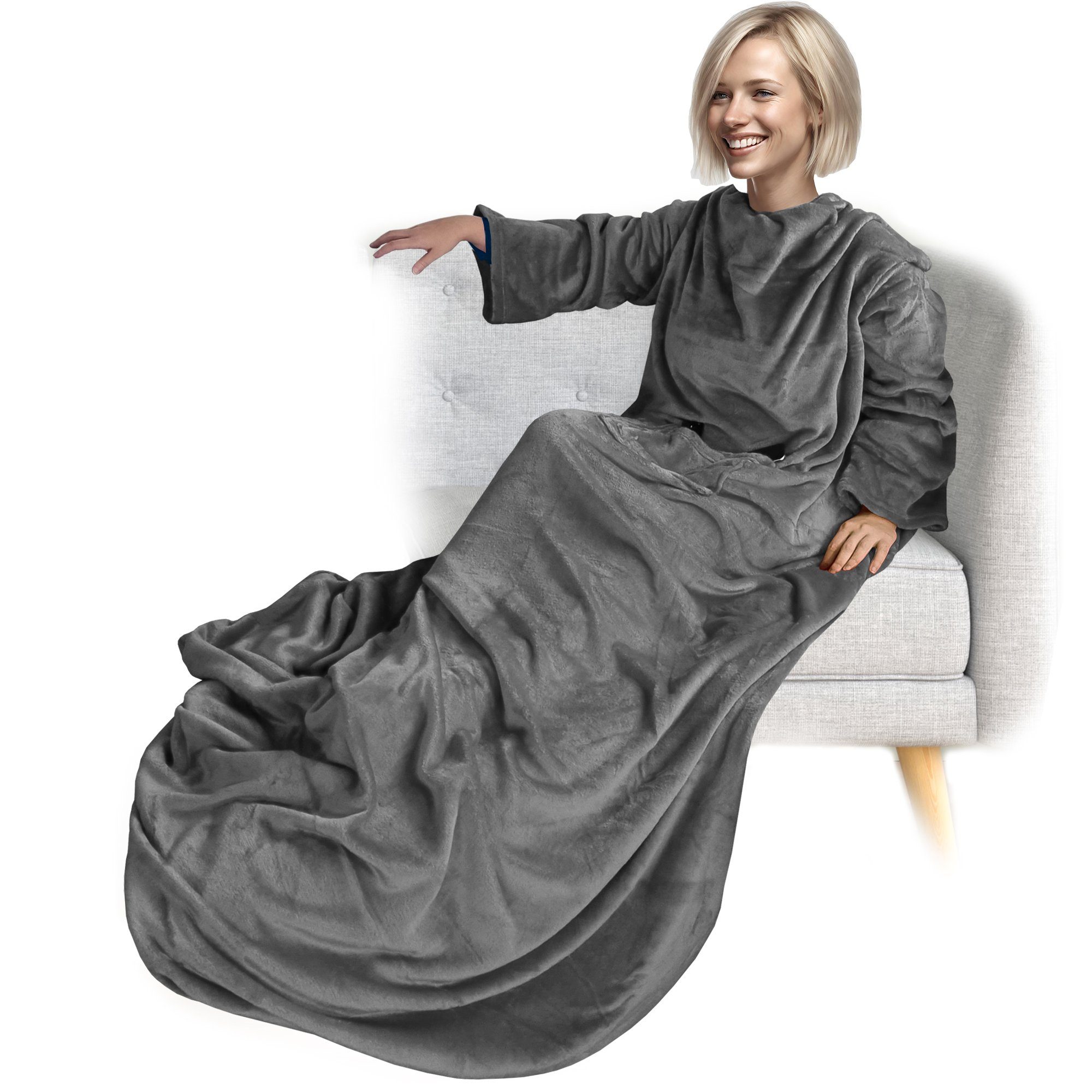 Wohndecke Ärmeldecke CozyWear Deluxe zum Tragen Luxus TV Decke mit Ärmeln, günstig online kaufen