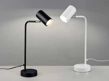 meineWunschleuchte LED Schreibtischlampe, LED wechselbar, Warmweiß, Groß-e Arbeitsplatzleuchte & coole Nachttisch-lampe Schwarz, Höhe 45cm